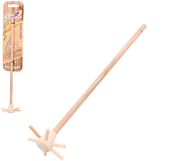 Velika lesena metlica za mešanje 27 cm