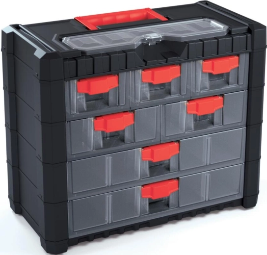 Plastična delavniška omarica CARGO z organizatorjem 7+1, 400 × 200 × 326 mm