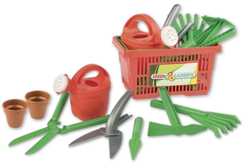 Vrtnarski komplet v košarici za otroke Androni, 9 delov