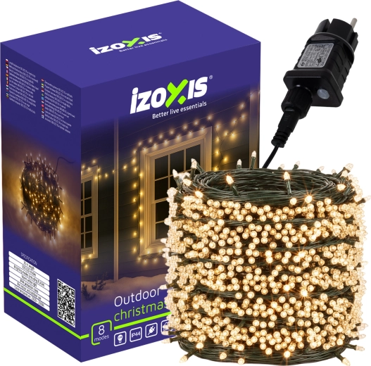 Christmas String Lights 500 LED 35 m, warm white, IZOXIS, IP44, 8 modes