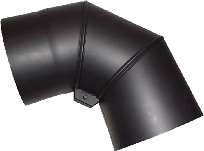 Smoke swivel elbow 150 mm, 90°, steel 1.5 mm, black