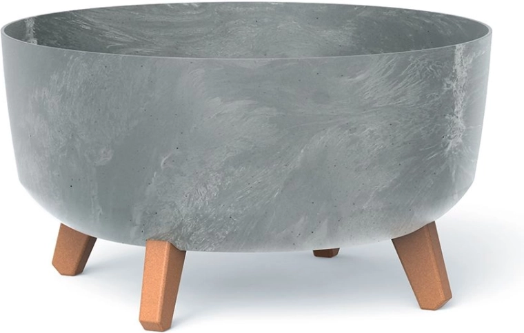 Cvetlični lonec Prosperplast Gracia Low z betonskim učinkom 38 cm, siv