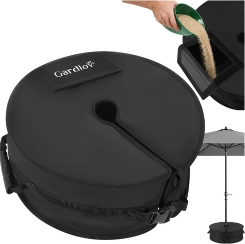 Gardlov polnilna peščena obtežitev za senčnik, 40 kg, 48 cm, črna
