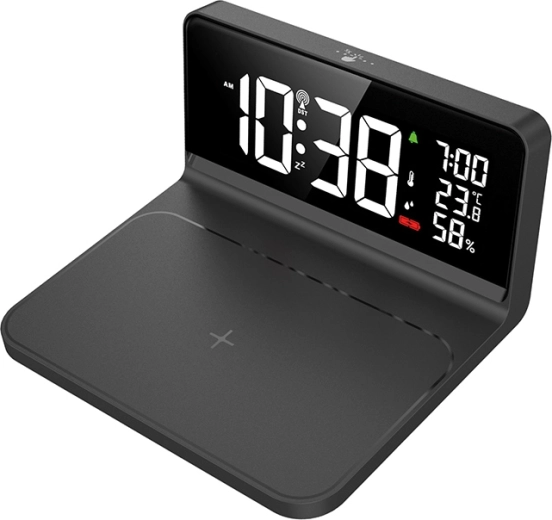 Solight digital alarm clock with Qi wireless charging 10 W
