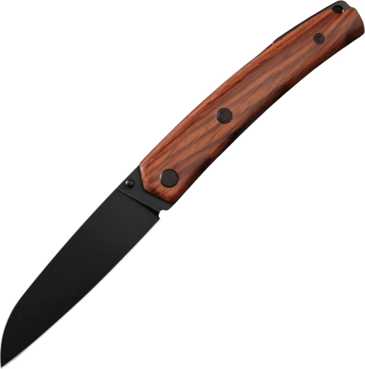 Petrified Fish Patte V6 žepni nož 8,7 cm, Black PVD Stonewash, les cocobolo