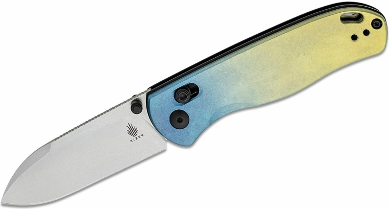 Kizer Drop Bear žepni nož 7,6 cm, večbarvni titan s sponko