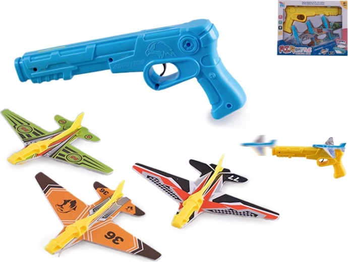 Pištola za izstreljevanje penastih letal – zabavni komplet za otroke
