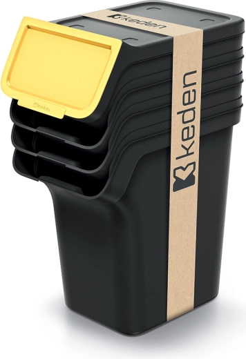 Zložljiv komplet košev za ločevanje odpadkov 4×20 l KEDEN STACKBOX