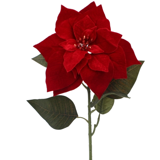 Umetna dekorativna vejica božična zvezda (poinsettia) rdeča 80 cm - 1 kos