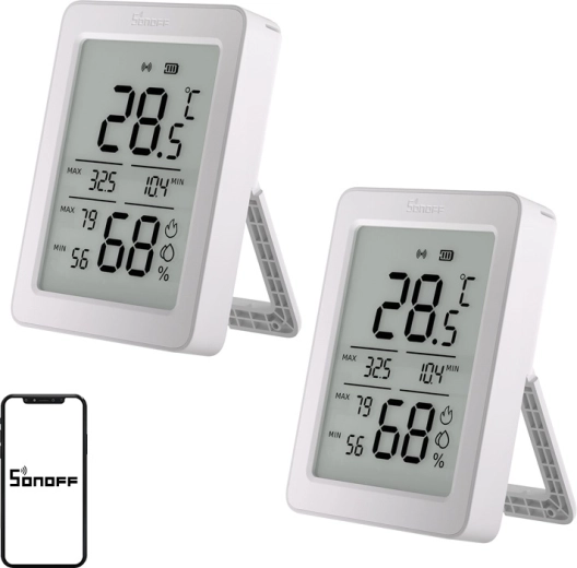 Sonoff AirGuard TH ZigBee senzor temperature in vlažnosti z LCD-zaslonom (2 kosa)