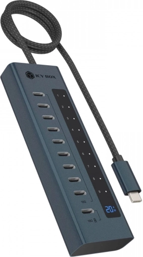 USB-C vozlišče IB-HUB1450-C31, 10× USB-C Gen 2 z napajalnim adapterjem