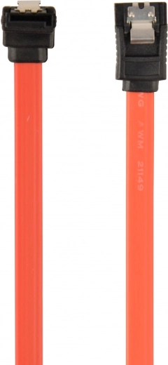 SATA III podatkovni kabel 30 cm s kovinskimi zaponkami, raven + kotni konektor