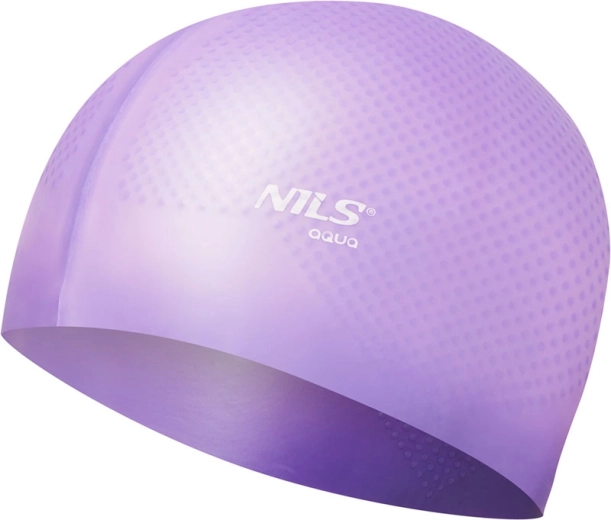 Silikonasta plavalna kapa NILS Aqua NQC Dots vijolična