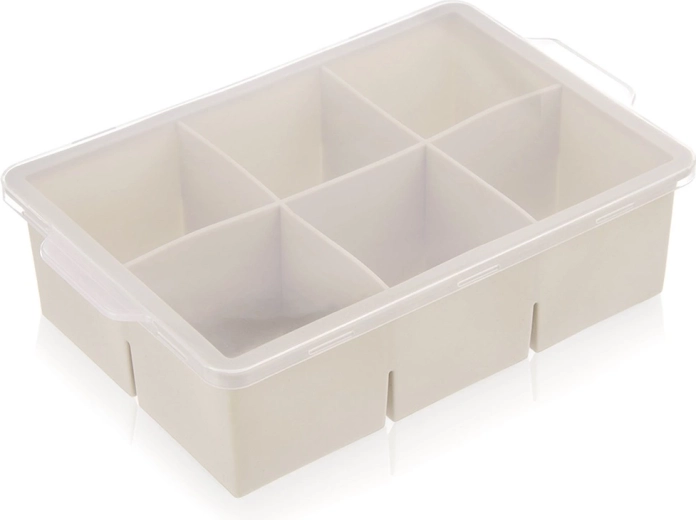 Silikonski model za XXL ledene kocke s pokrovom, bež 18,5 × 12 × 5 cm