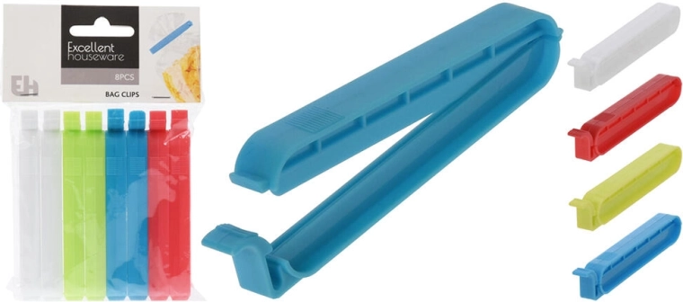 Sponke za vrečke 10 cm, barvni miks, 8 kosov