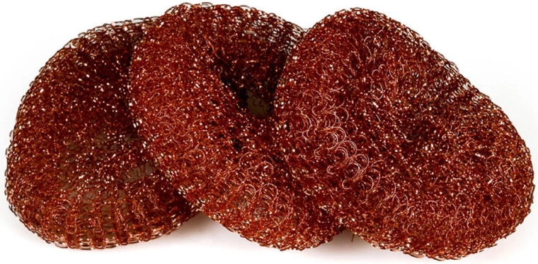 Bakrena žičnata gobica za posodo, 3 kosi