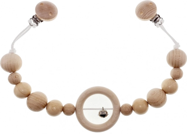 Hess verižica za voziček z zvončkom, naravna, dolga