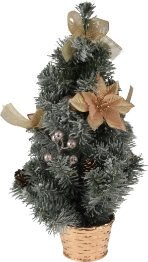 Božično drevesce v lončku 60 cm, okrašeno, zeleno/mešanica barv