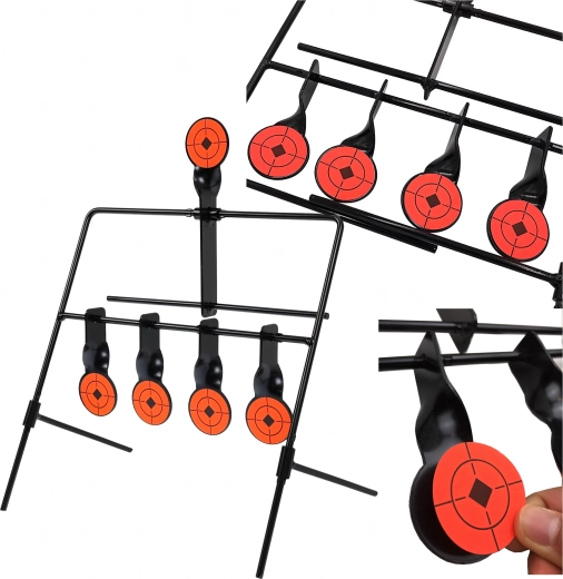 jekleno strelsko tarčo z avtomatskim resetiranjem, 5 tarč