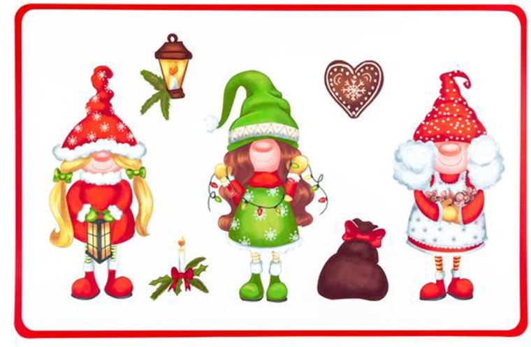 Božično plastično pogrinjalo Škratki 28,5 × 44 cm