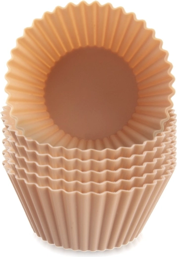 Silikonski modelčki za mafine bež 6,5 cm, komplet 6 kosov