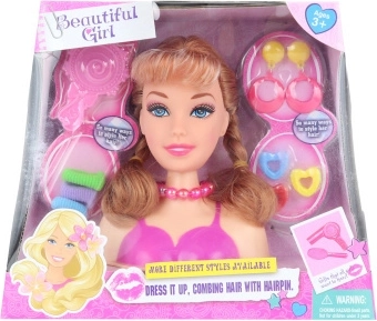 Glava za česanje z dodatki za pričeske