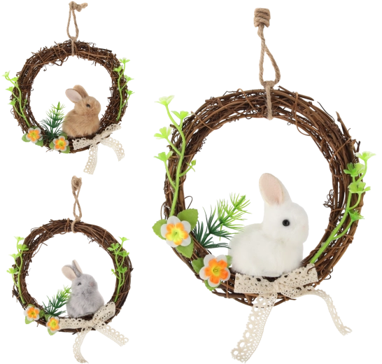 Velikonočni venec z zajčkom 15 × 15 cm