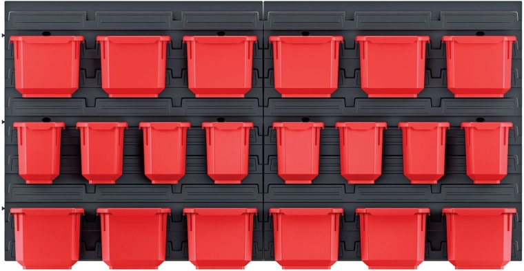 Viseči panel z 20 škatlami za orodje ORDERLINE 800 × 165 × 400 mm
