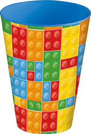 Plastični lonček 430 ml z motivom kock