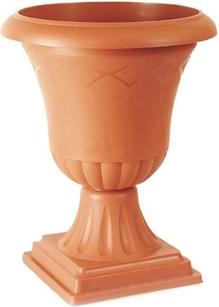 Cvetlični lonec Atena s podstavkom, opečnat