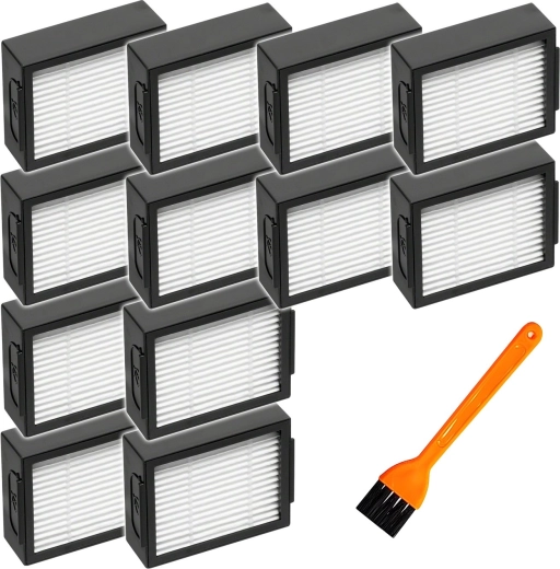 Set of HEPA filters for iRobot Roomba (E/I/J series) + cleaning brush – 12 pcs