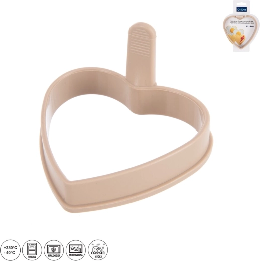 Silikonski model za palačinke in jajca v obliki srca 9,5 × 9 cm, bež
