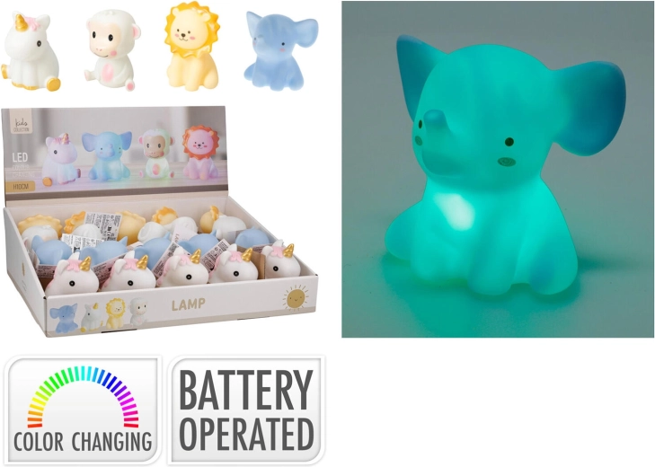 Otroška nočna lučka RGB živalca 10 cm