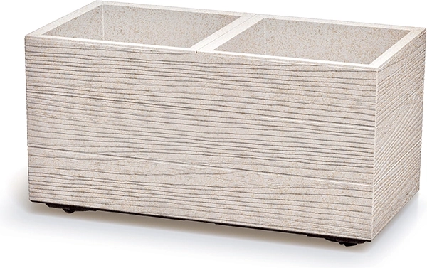 Pravokotni cvetlični koritnik Madera Case Eco Wood 58 cm – bel