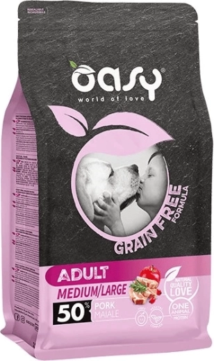 Oasy Grain Free Adult Medium/Large svinjina 12 kg