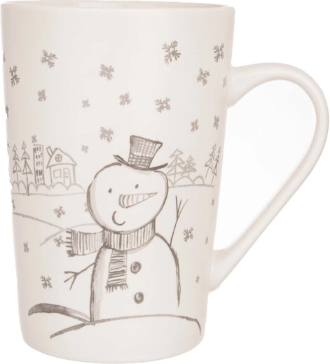 Porcelanast lonček s snežakom 470 ml