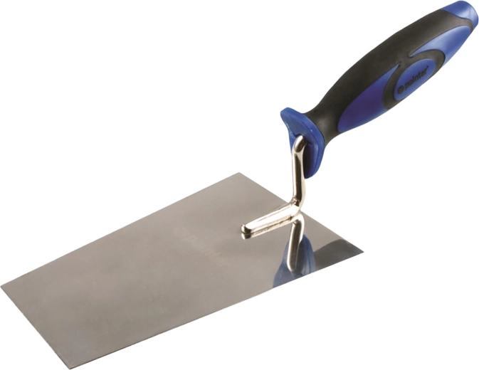 Zidarska žlica iz nerjavnega jekla 180 mm z gumiranim ročajem