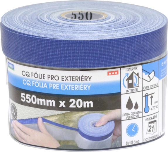 Krijalni zunanji trak z zaščitno folijo 55 cm × 20 m, samolepilni