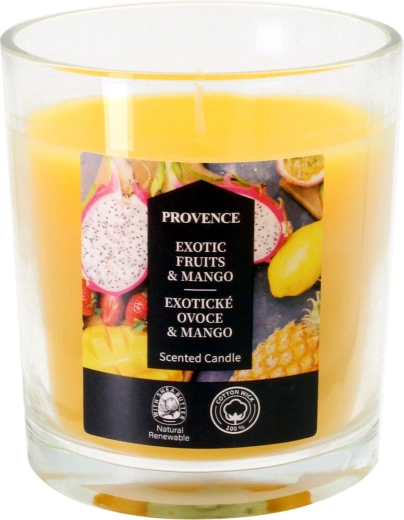 Svečа v steklu eksotično sadje in mango 7 × 8 cm