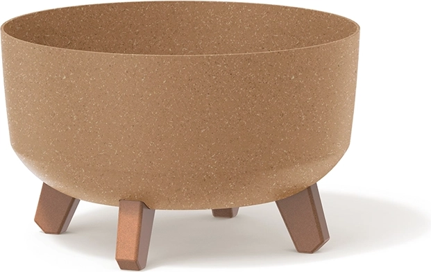 Cvetlični lonec na nogicah Gracia Low Eco Wood 23,5 cm – naturo