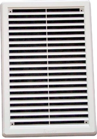 Ventilation grille with mesh 175 × 250 mm white