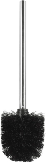WC krtača z nerjavno ročico, črna, premer 8 cm