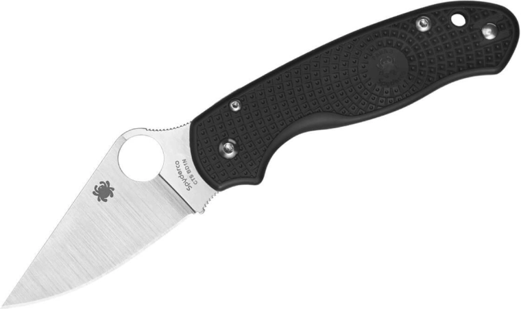 Spyderco Para 3 Lightweight črni žepni nož 7,4 cm z rezilom Leaf Shape, ročaj FRN