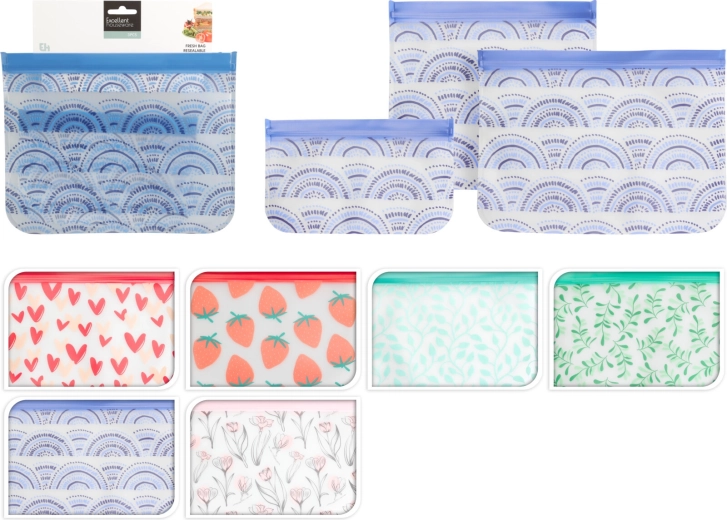 Komplet zapiralnih prozornih vrečk (3 kosi)