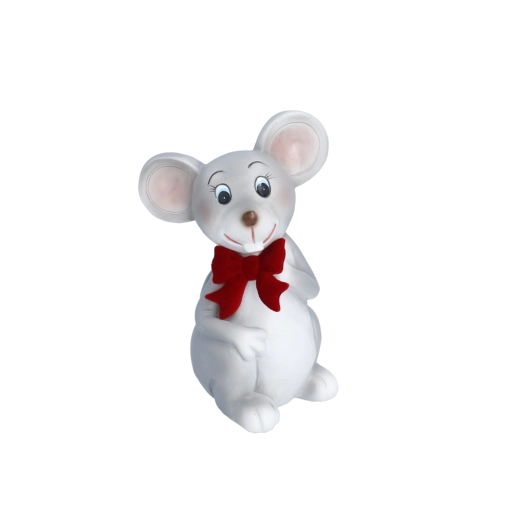 Christmas Mouse Figurine with Bow