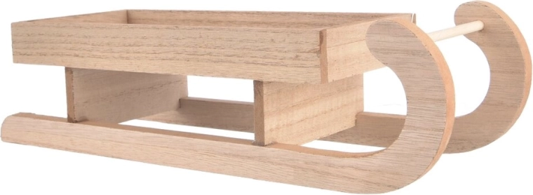 Decorative Wooden Sled Beige 30 × 10 × 8 cm