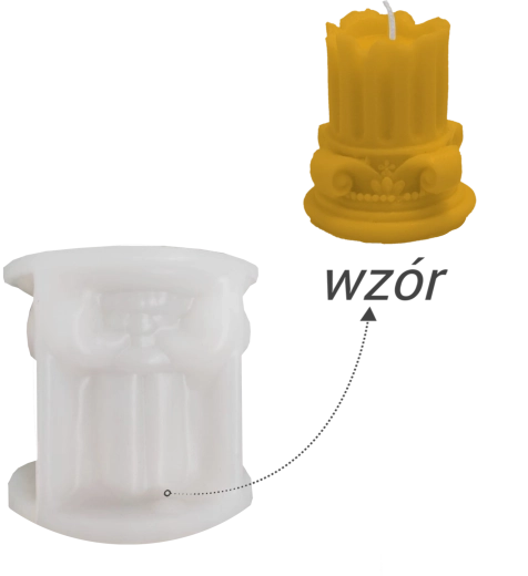 Silikonski kalup za sveče s stebričnim motivom