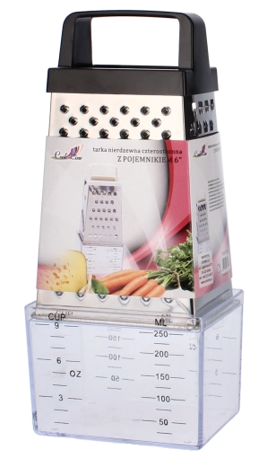 Nerjavno štiristransko strgalo s posodo 20 cm