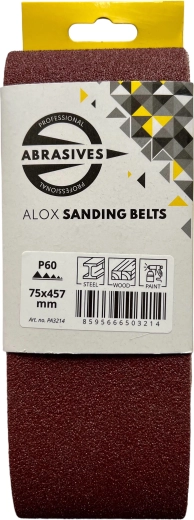 Brusilni trak za ročni tračni brusilnik 75 × 457 mm, zrnatost 120, set 3 kos