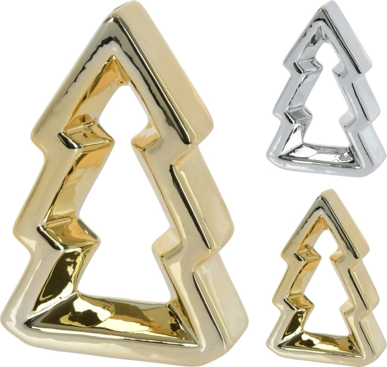 Okrasno drevesce bleščeče 32 cm – srebrno ali zlato